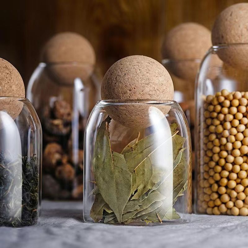 Food Storage Glass Round - Bocaux de stockage en verre transparent