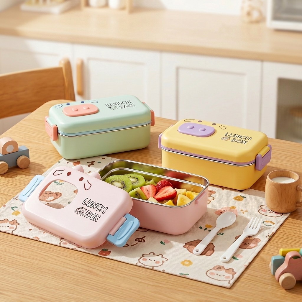 Food Storage With Dividers - Boîte à bento en acier inoxydable