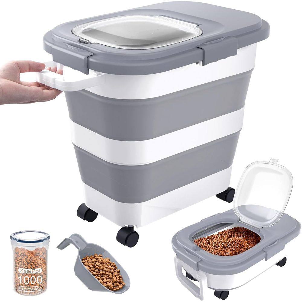 Food Storage With Wheels - Conteneur hermétique pour aliments pour chiens,