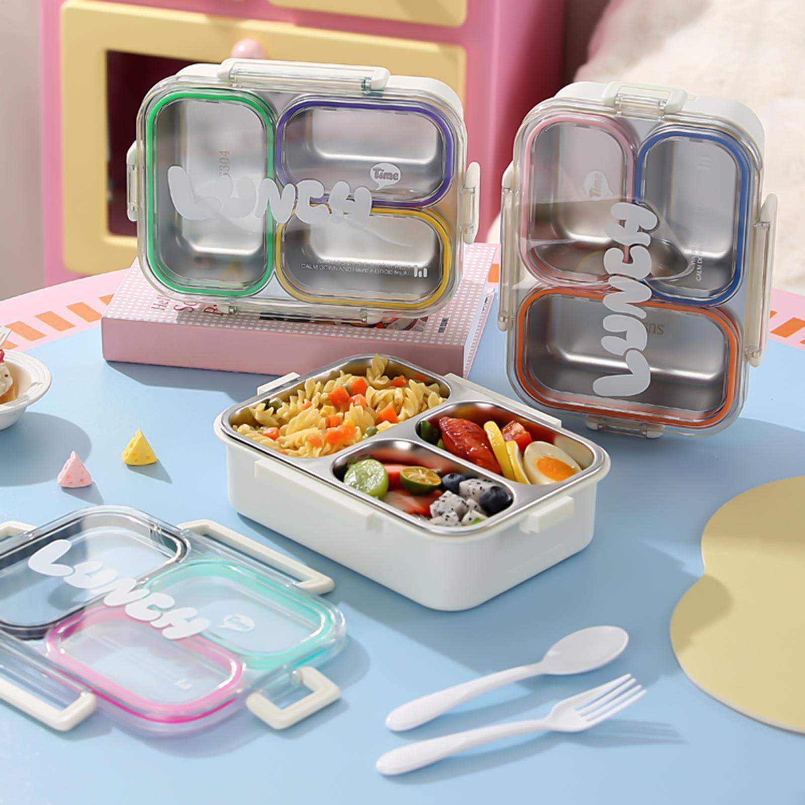 Food Storage With Dividers - Boîte à lunch en acier inoxydable,