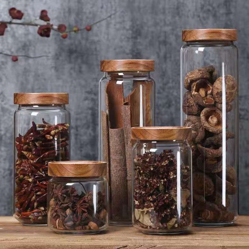 Food Storage Glass Round - Pot rond en Tube de verre,