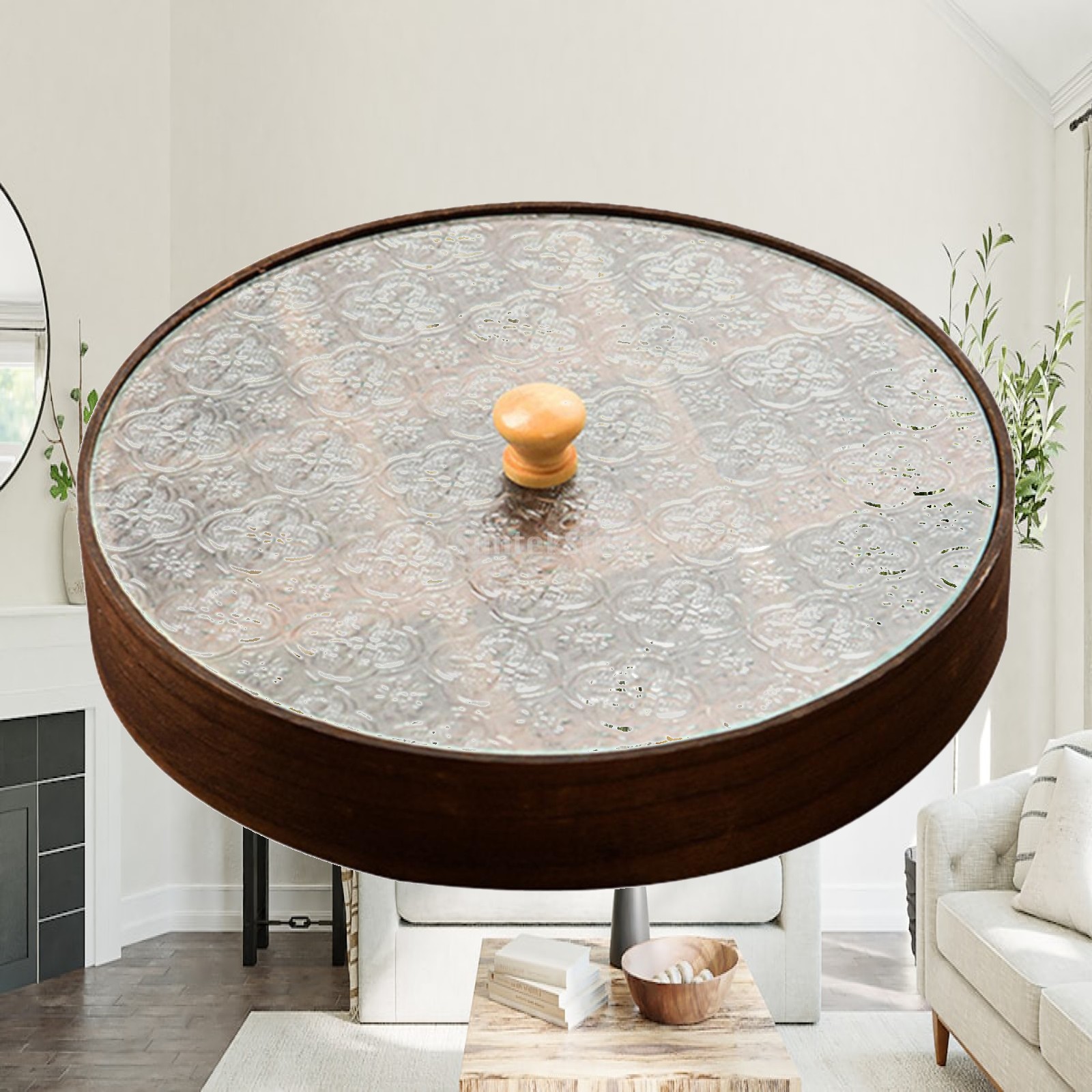 Food Storage Glass Round - Plateau de service divisé avec compartiments