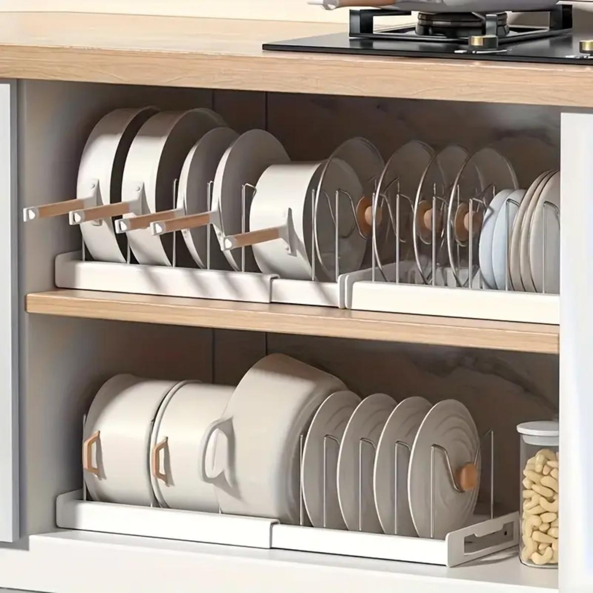 Food Storage With Dividers - Organisateur de casseroles et poêles extensible