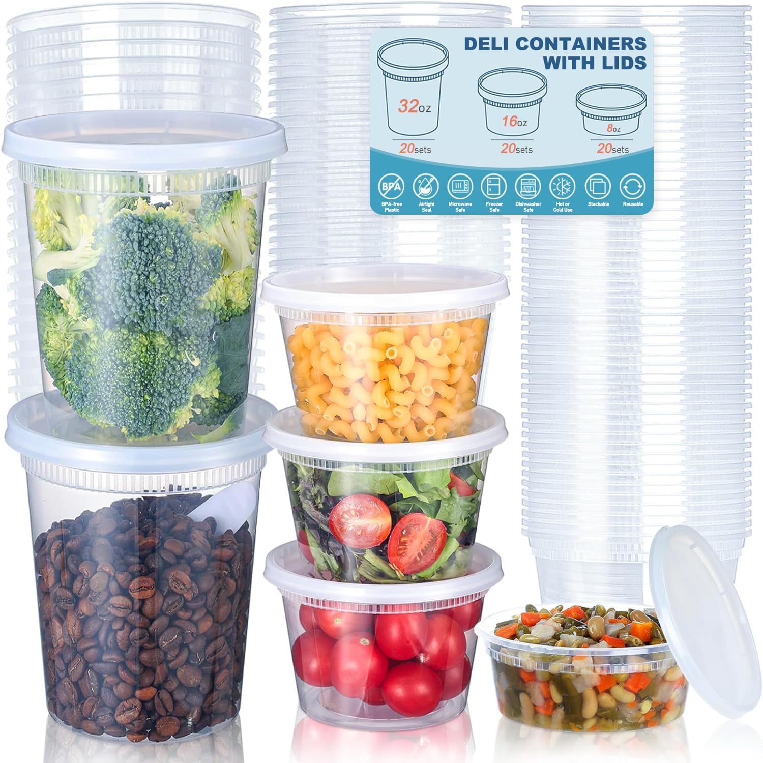 Food Storage Ideas - 24 pièces conteneurs de stockage des