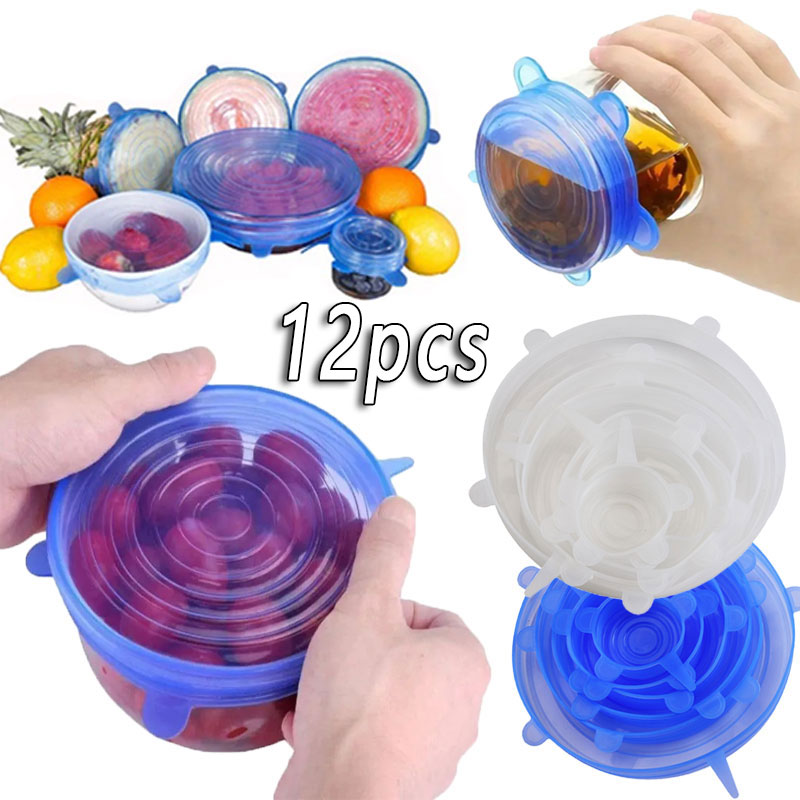 Silicone Stretch Lid - Lot de 6/12 couvercles de conservation