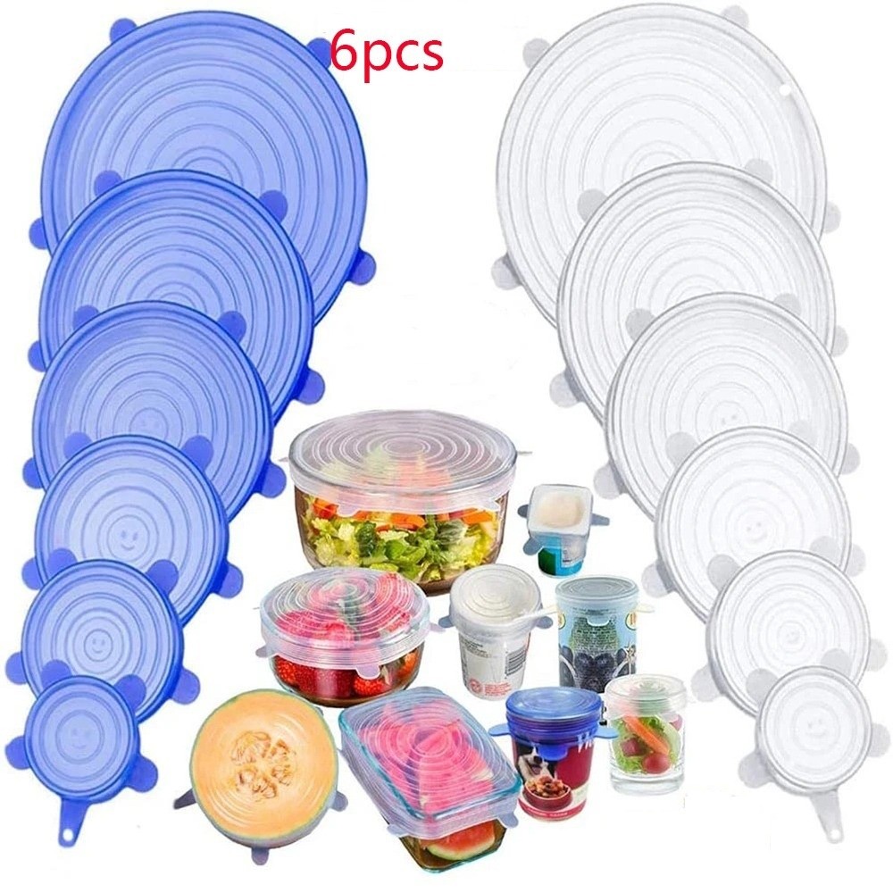 Silicone Stretch Lid - 6 couvercles en silicone extensibles réutilisables