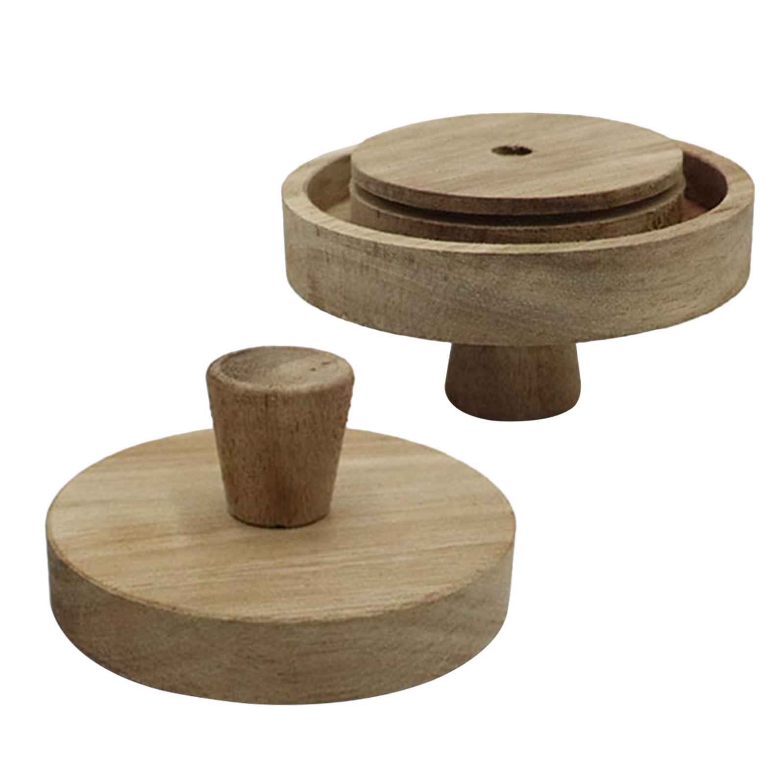 Food Storage Glass Round - 2 couvercles ronds en bois d'acacia