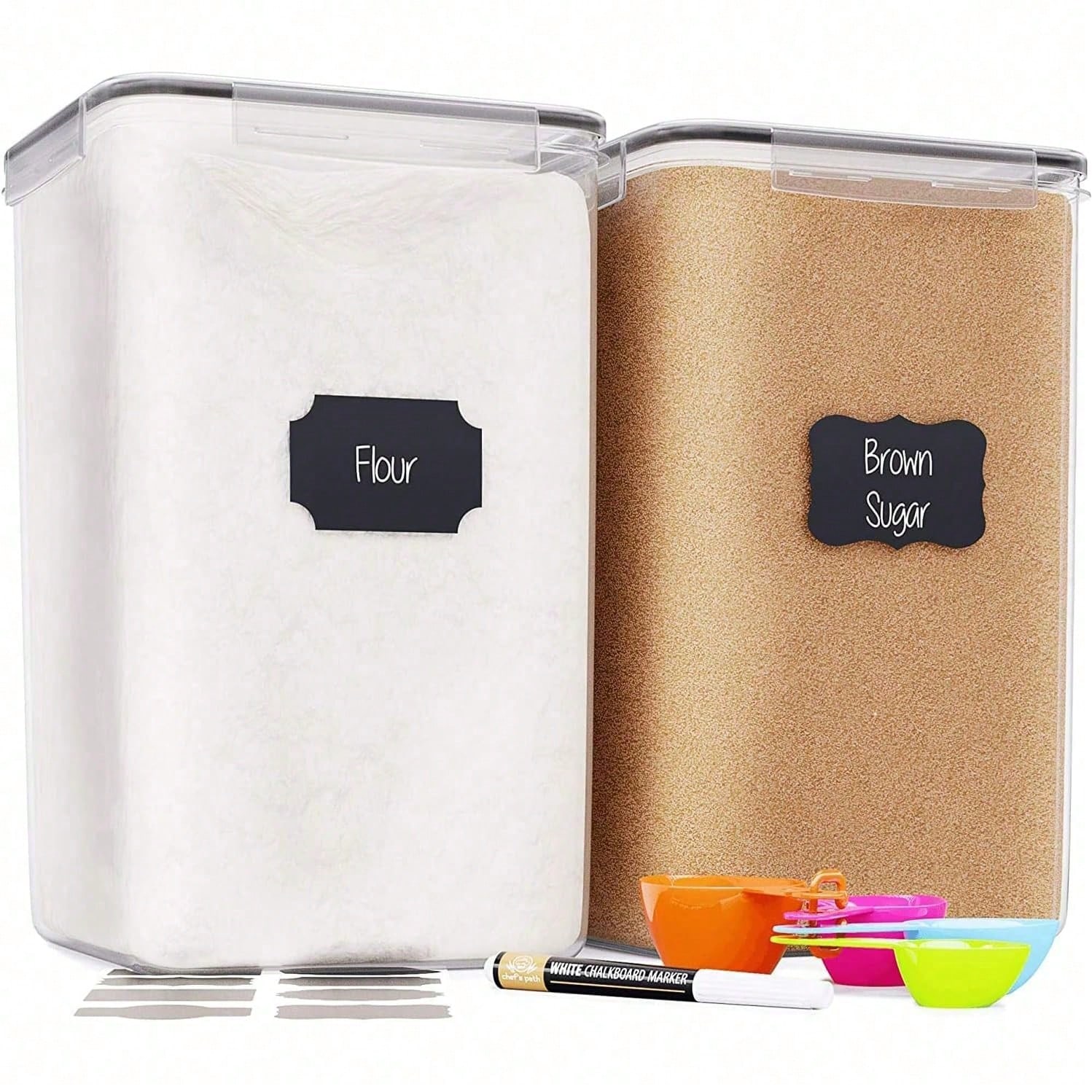 Xl Food Storage Containers With Lids - Conteneurs de stockage extra-larges pour farine
