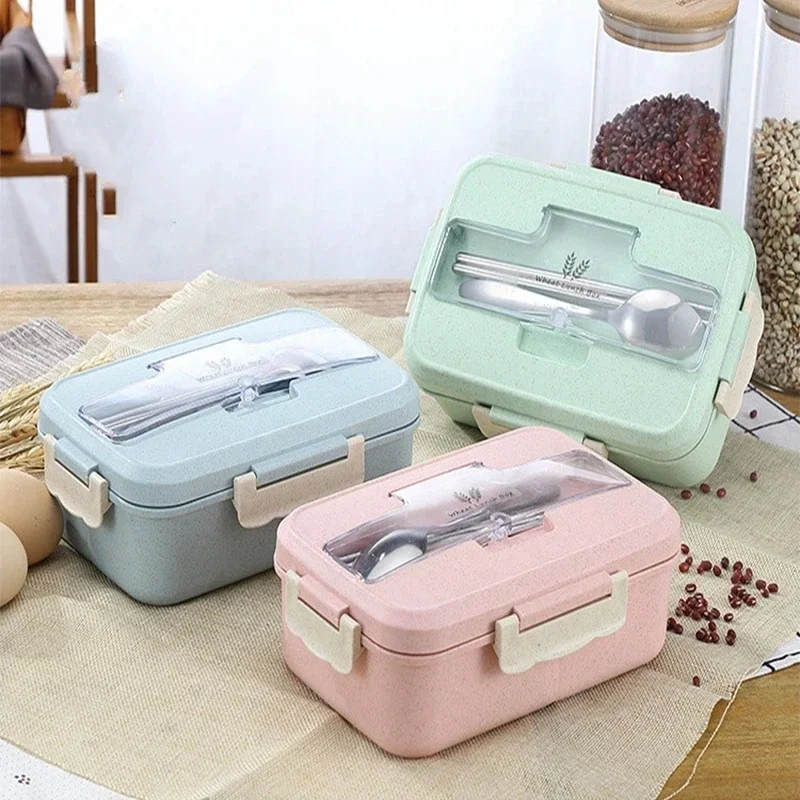 Food Storage With Scoop - Boîte à bento portable en paille