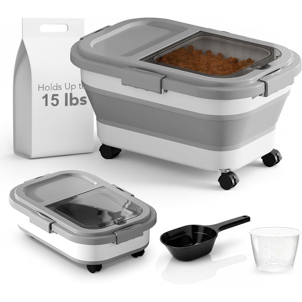 Food Storage With Wheels - Conteneur de stockage d'aliments pour chien/chat