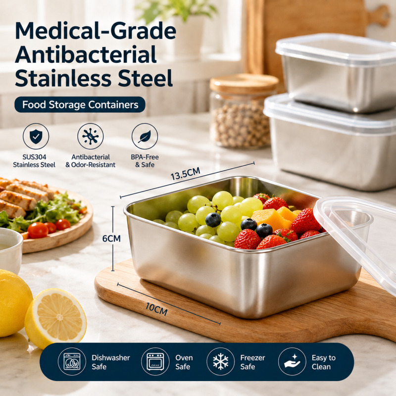 Food Storage Prep Containers - Conteneur de stockage alimentaire en acier