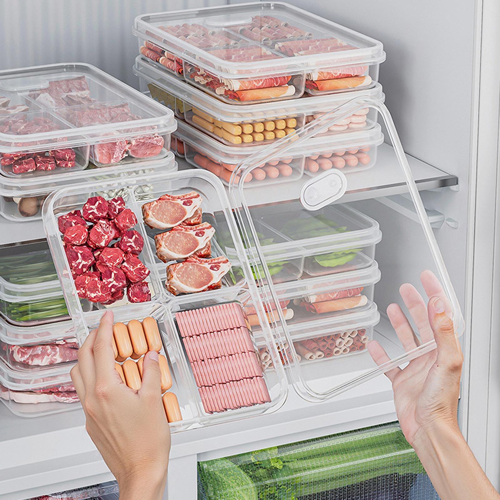 Food Storage With Dividers - Boîte de rangement pour réfrigérateur, boîte