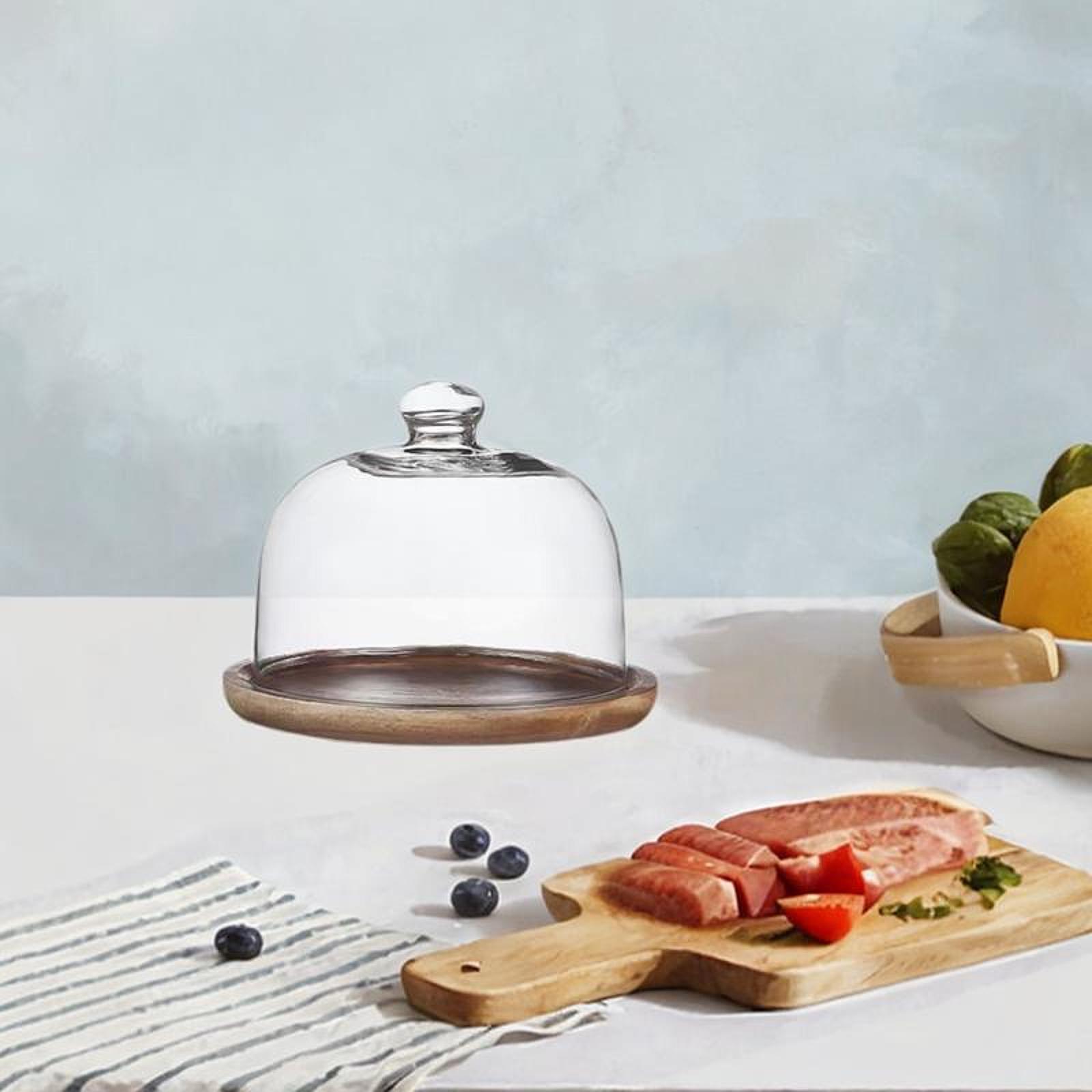 Support à gâteau en bois avec  - Food Storage Glass Round avis et prix