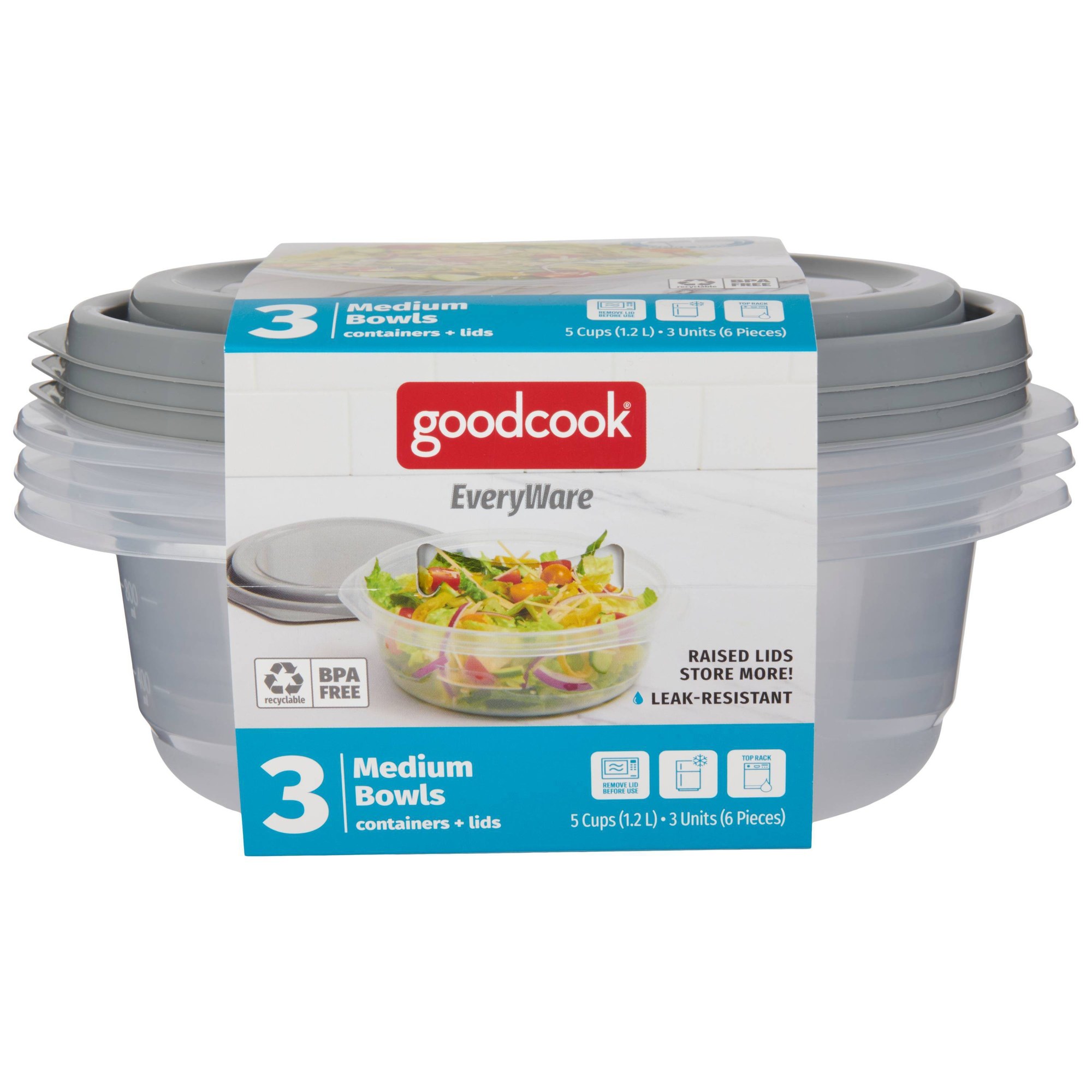 6 contenants ronds de 5 tasses - Food Storage Prep Containers avis et prix