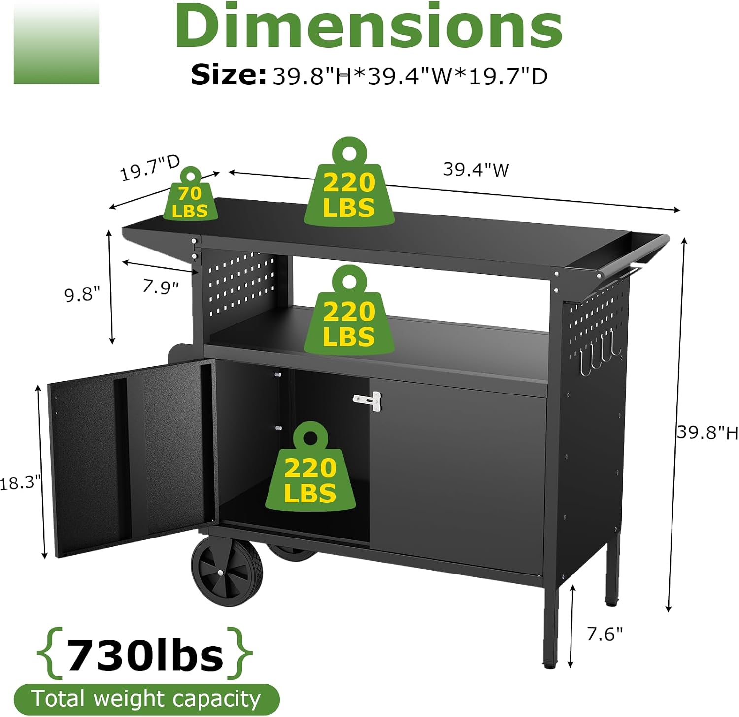 Table de barbecue d'extérieur  - Food Storage With Wheels avis et prix