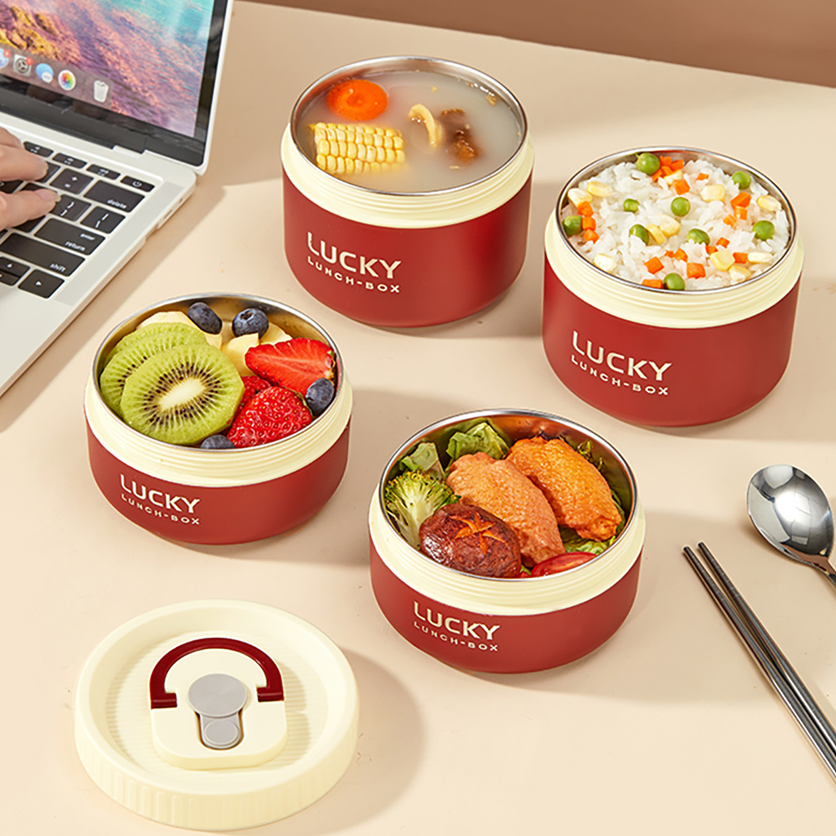 Boîte à bento thermique en aci - Food Storage With Scoop avis et prix