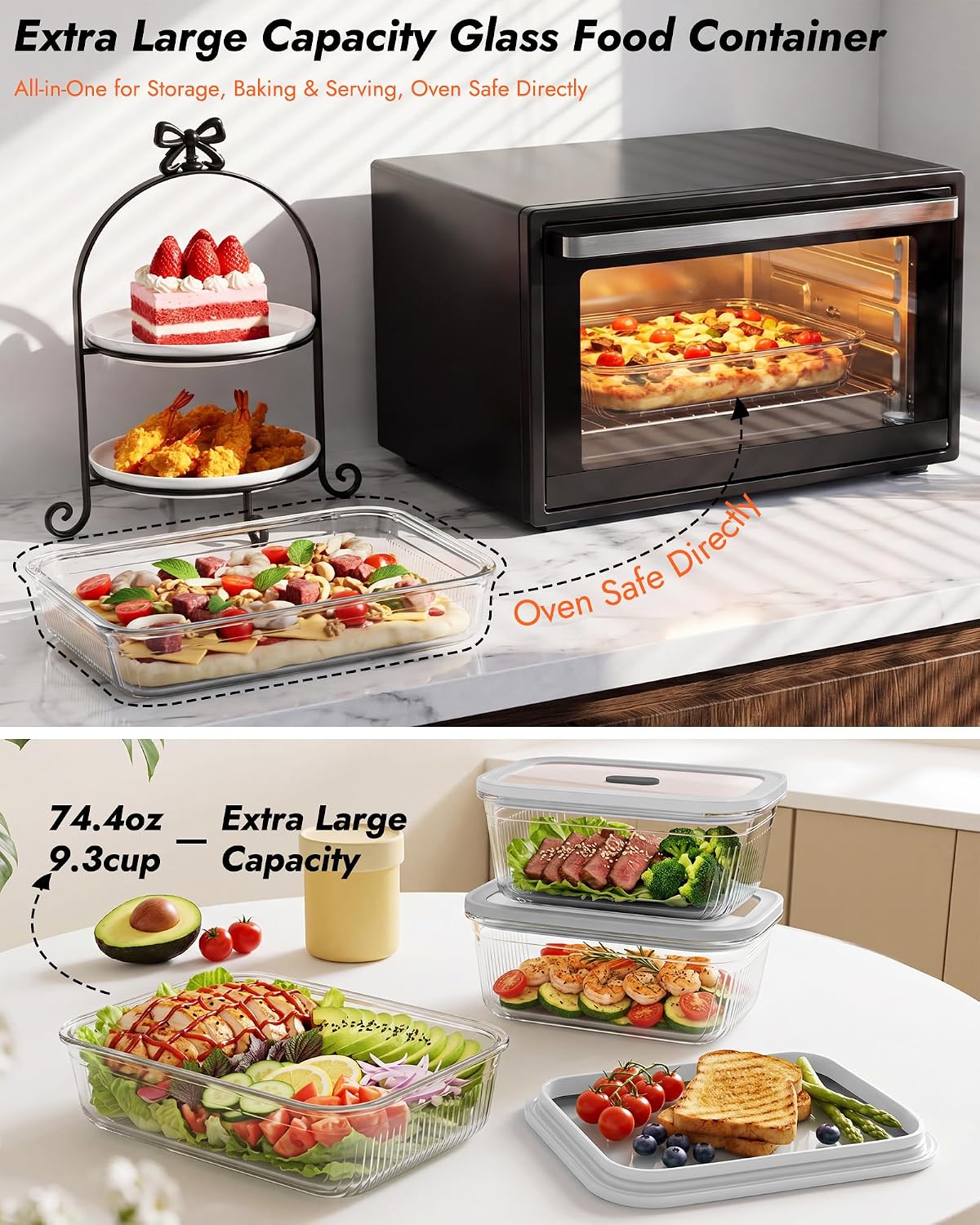 Lot de 2 récipients de stockag - Food Storage Prep Containers avis et prix