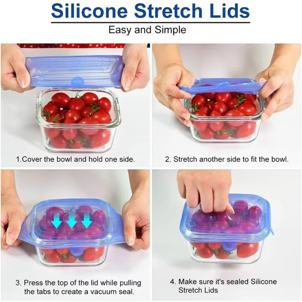 6 couvercles en silicone exten - Silicone Stretch Lid avis et prix