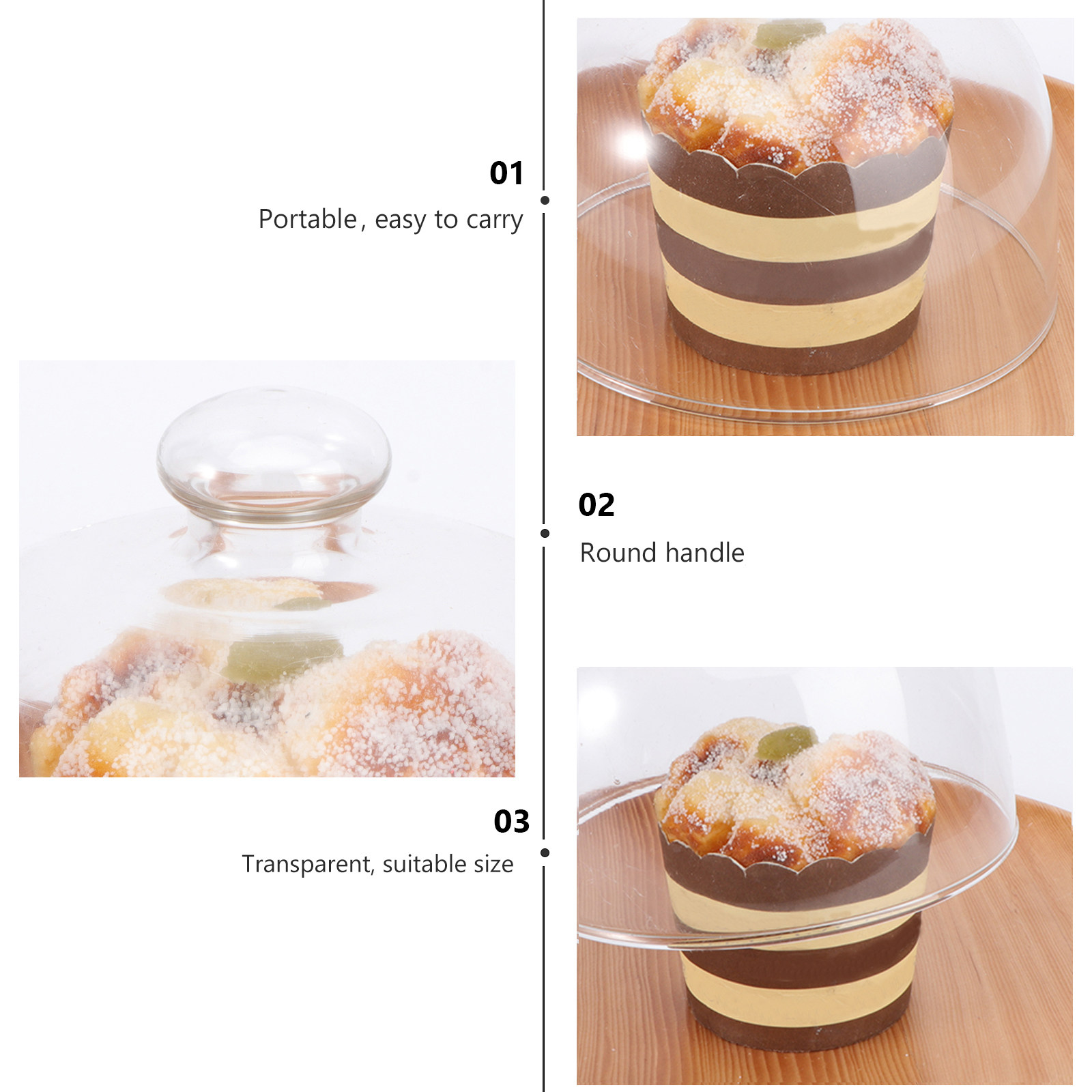 1 pièce de dôme à gâteau anti- - Food Storage Glass Round avis et prix