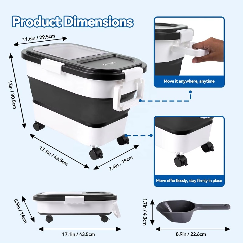 Conteneur de stockage pour nou - Food Storage With Wheels avis et prix