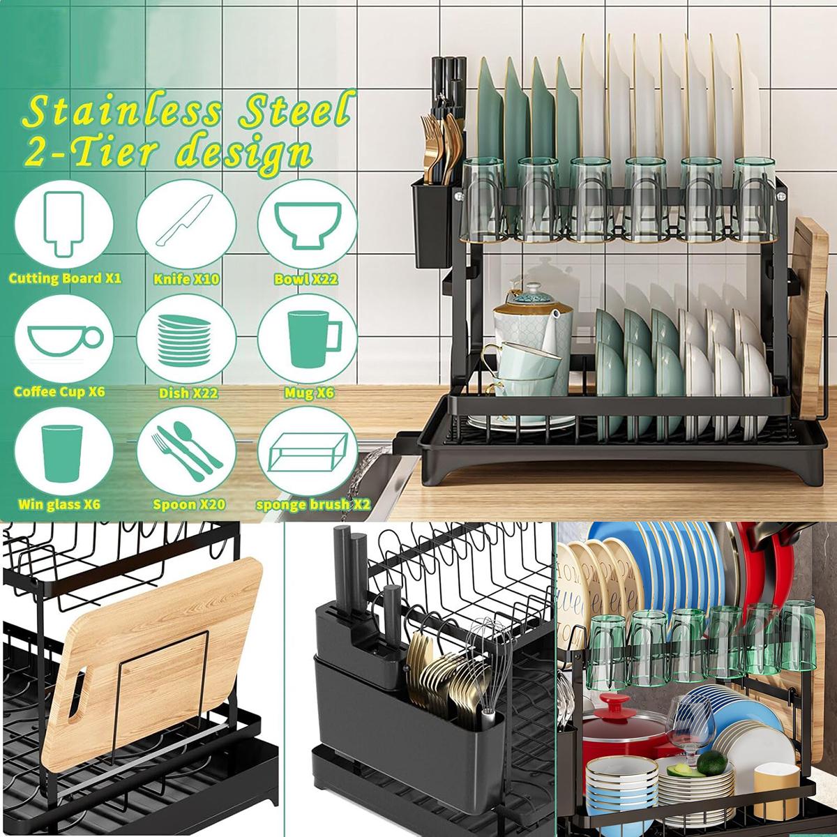 Égouttoir à vaisselle à 2 nive - Food Storage Organiser avis et prix