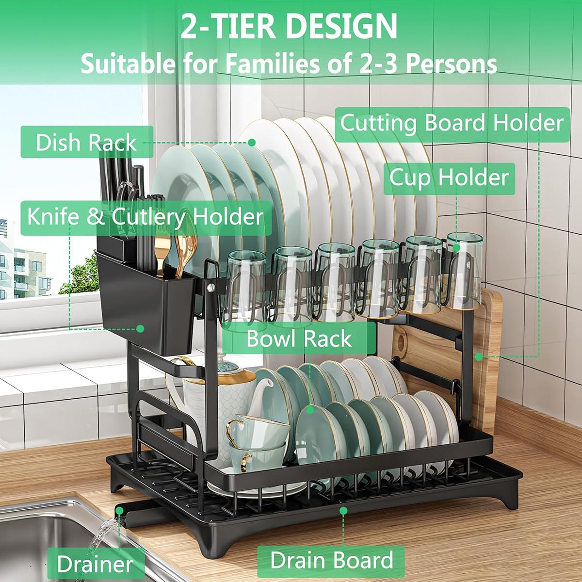 Égouttoir à vaisselle à 2 nive - Food Storage Organiser avis et prix