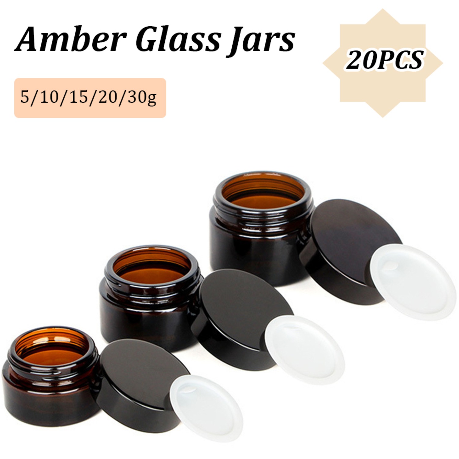 Petits pots en verre ambré ave - Food Storage Glass Round avis et prix