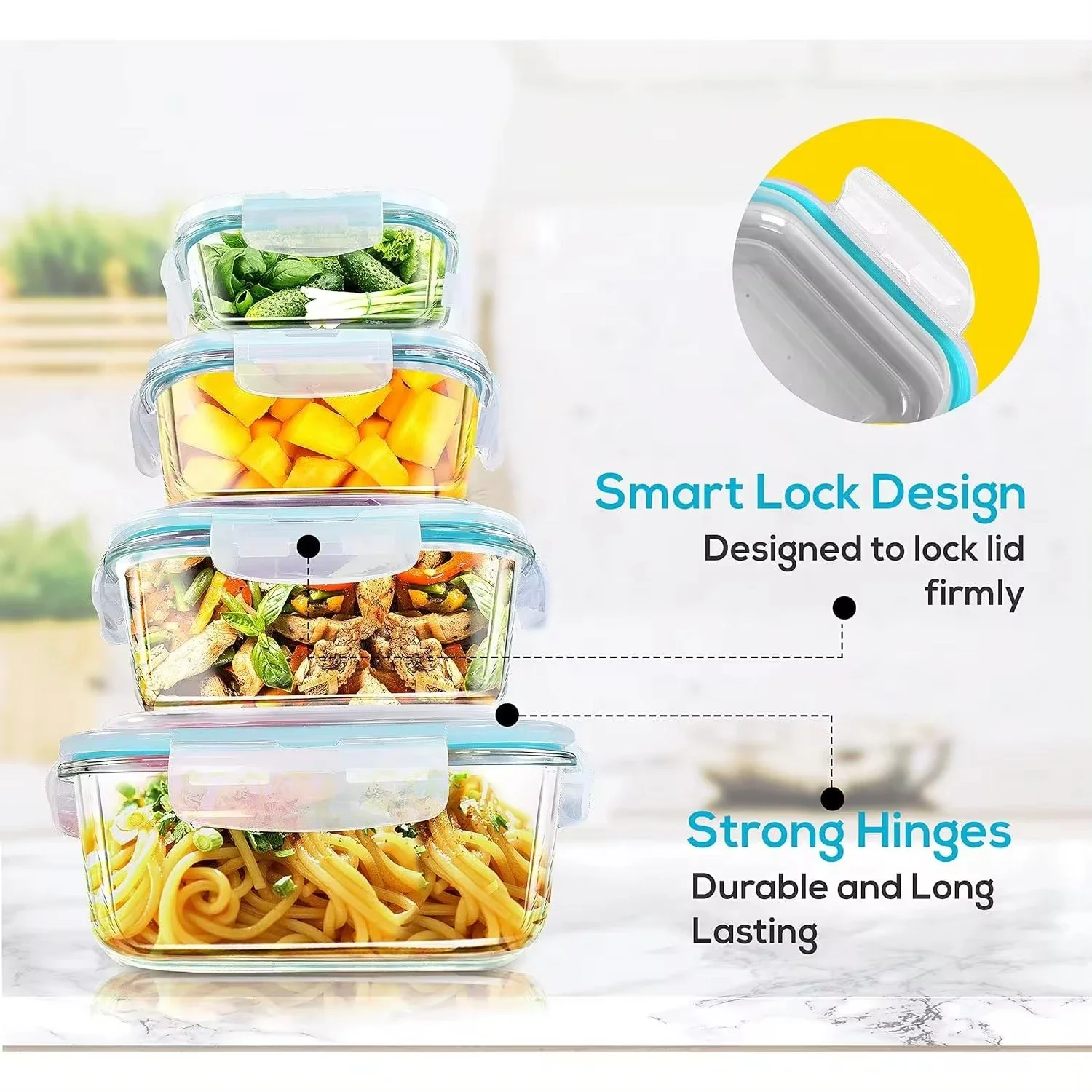Boîte à déjeuner en verre, con - Food Storage Prep Containers avis et prix