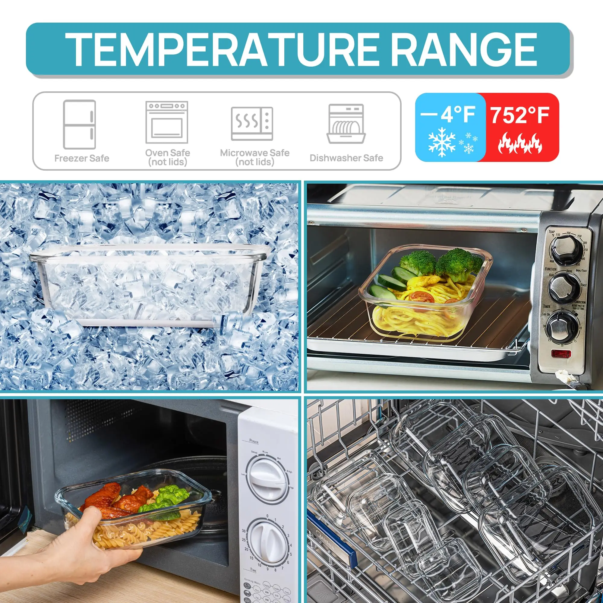Boîte à déjeuner en verre, con - Food Storage Prep Containers avis et prix